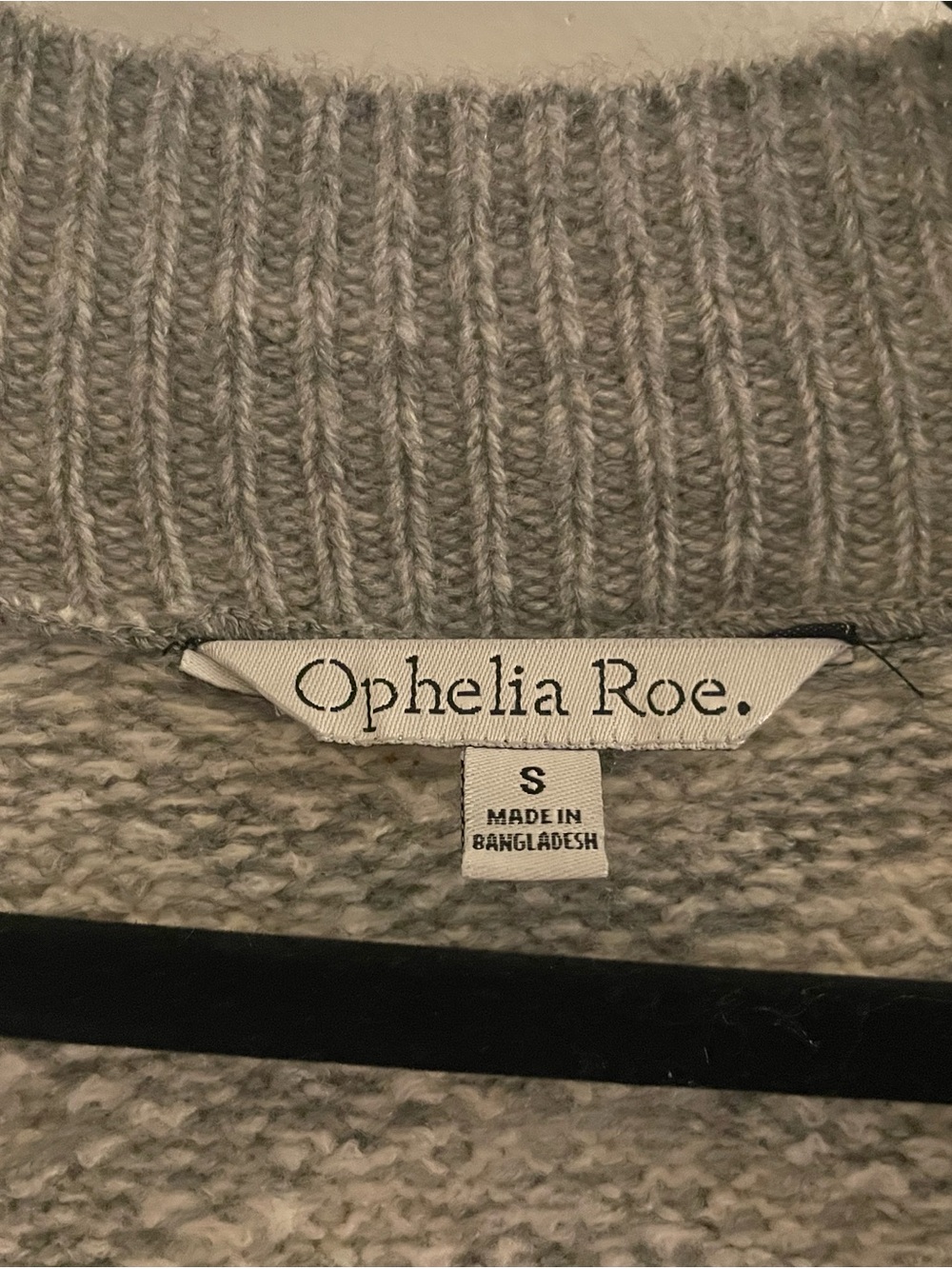 NWT Ophelia Roe Long Open-Front Geometric Knit Cardigan in Gray and Tan - Picture 4 of 4